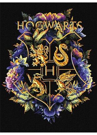 Картина по номерам wb "harry potter: герб хогвартса с красками металлик", 30x40 см (kho5209)