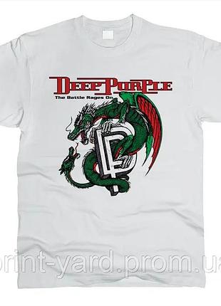 Футболка белая loys music deep purple rock print style
