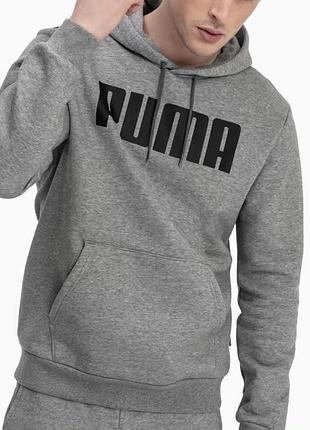 Чоловіче худі puma сіре унісекс кофта толстовка з капюшоном пума xs