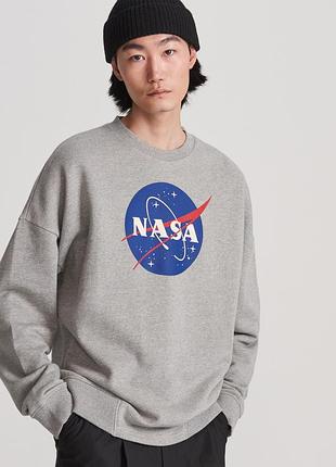 Світшот сірий nasa • кофта наса m