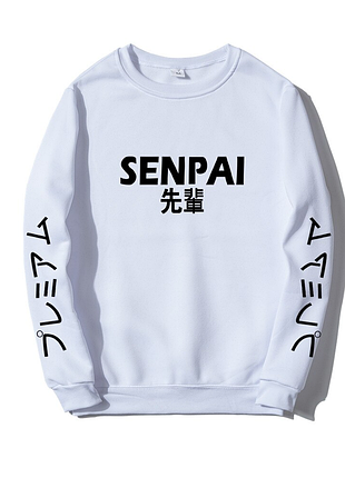 Свитшот белый loys аниме senpai xxl