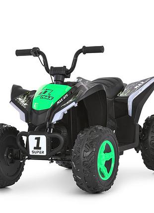 Квадроцикл дитячий 2 мотора 35w акумулятор 12v7-9ah mp3 bluetooth usb eva колеса шкіряне сидіння зелений (m 6283el-5)