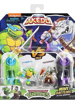 Набор для поединка леонардо и рокстеди tmnt (черепашки-ниндзя), игровая игрушка (123222)