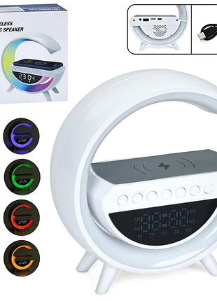 Настільна лампа-нічник з bluetooth колонкою, бездротовою зарядкою та акумулятором (mini3401)