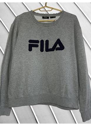 Лонгслів жіночий fila сірий з синім логотипом