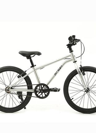 Велосипед детский 20" prof1, алюминиевая рама, тормоза, обода, подножка, серый (mb 20lighty silver)