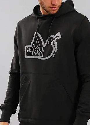 Чоловіче худі peaceful hooligan чорне толстовка з капюшоном кофта унісекс xs