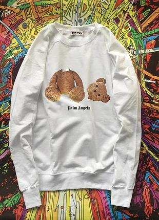 Свитшот белый palm angels kill bear • кофта палм анжелс xl