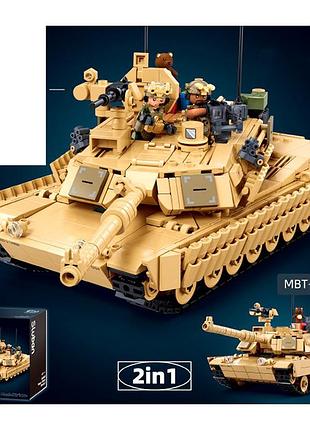 Конструктор sluban военная серия танк 1:35 с фигурками, 988 деталей, коробка, развивающий набор (m38-b1365)