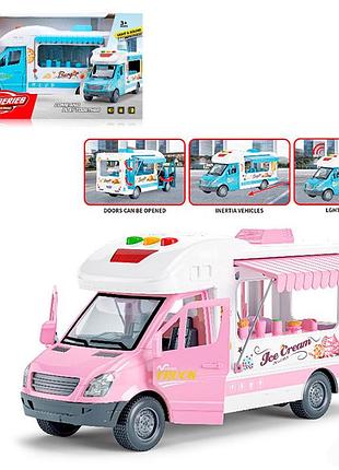 Машина rj5524 інерція,26,5см,1:16, фудтрак/кафе на колесах,зв,світ,відчиняються двері.гумов.кол.
