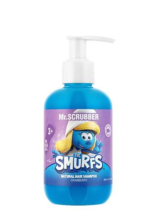 Детский шампунь для волос mr. scrubber the smurfs с ароматом клюквы, от 3 лет 200 мл daily skin care