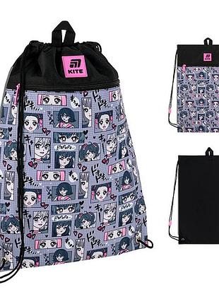 Сумка для обуви kite 601m anime girl, мешок для сменной обуви (k25-601m-9)