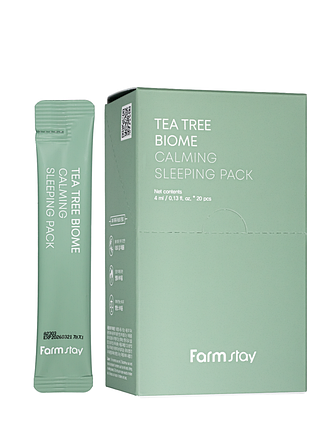 Ночная маска для чувствительной кожи лица farmstay tea tree biome calming mask 1 мл daily skin care