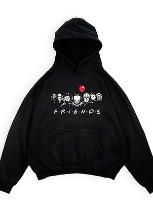 Худі loys толстовка з принтом horror friends, чорний xs
