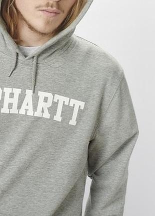 Чоловіче худі carhartt сіре унісекс-кофта толстовка з капюшоном s