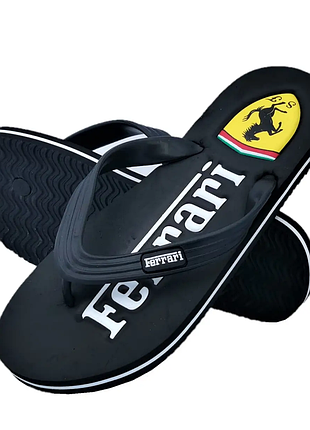 Мужские вьетнамки тапочки ferrari шлёпанцы черные шлёпки (размеры: 41,42,43)