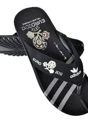 Чоловічі шлепанці тапочки adidas сланці в'єтнамки ададас чорні (розміри: 40,41,44)