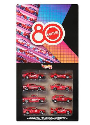 Тематичний набір з 8 машинок hot wheels 80 років драйву mattel (jgk09)