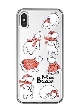 Прозорий чохол на iphone xs max ведмедики (принт 145)