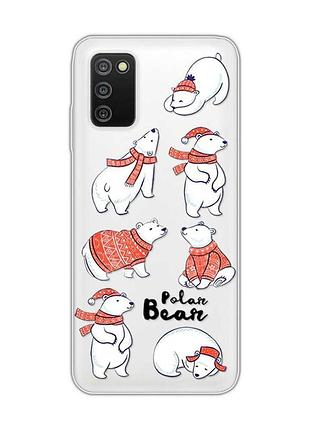 Прозорий чохол на samsung galaxy a03s ведмедики (принт 145)