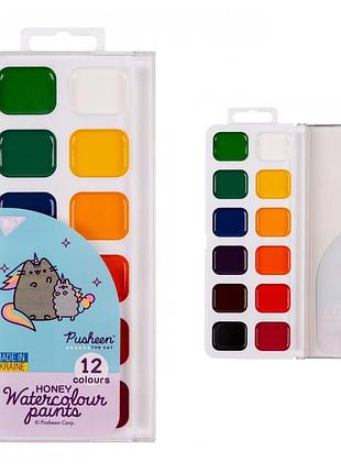 Фарби акварельні yes pusheen 12 цв. медові, без пензля (110275)
