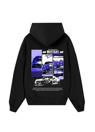 Худи loys толстовка с принтом ford mustang shelby hoodie, черный xxl