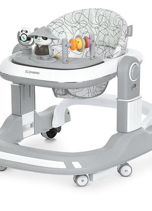 Дитячі ходунки 2 в 1 el camino ursa gray із штовхачем (me 1200 gray)