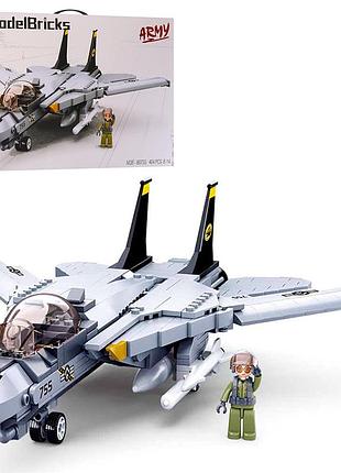 Конструктор "model bricks": военный самолет f14, 404 детали sluban m38-b0755