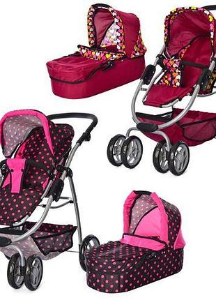 Коляска для ляльок melogo 9662 black-pink