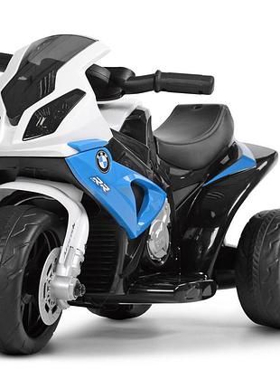 Детский мотоцикл bmw на аккумуляторе с музыкой и светом синий (jt5188l-4)