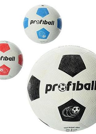 Мяч футбольный размер 4 резина grain profiball 3 цвета сетка (va-0008)