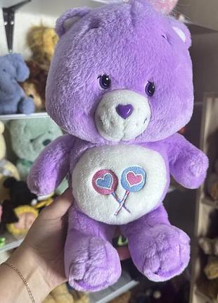 М'яка іграшка ведмедик care bears для дівчинки, фіолетовий, середній
