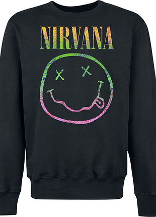 Світшот чорний loys музика рок nirvana smile m