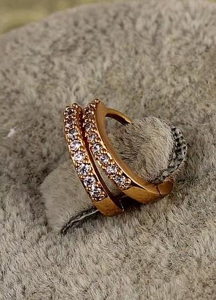 Серьги xuping jewelry колечки с камнями адажио 1,2 см золотистые