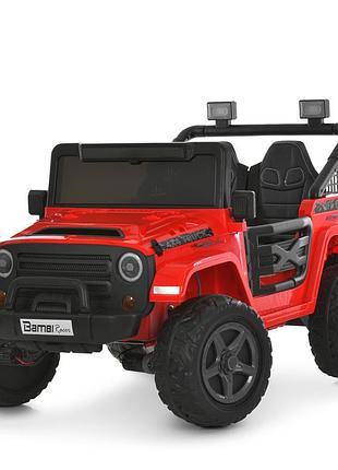 Детский электромобиль джип, 24v7ah, 4x45w, eva, кожа, bluetooth, красный (m 6287eblr-3 24v)