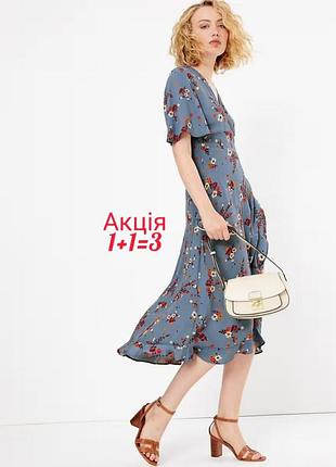 Віскозна міді сукня per una m&s floral midi wrap dress