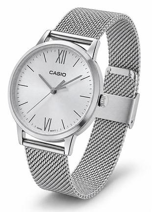 Женские часы casio ltp-e157m-7a с серебристым стальным браслетом и минеральным стеклом