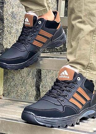Зимние кроссовки adidas мужские ботинки с мехом чёрные адидас (размеры: 40,41) видео обзор