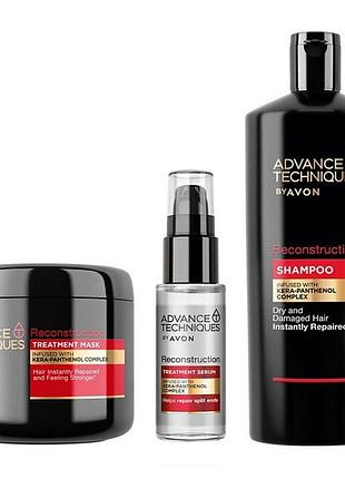 Avon набор «восстановление» advance techniques из 3-х позиций, 30 мл + 375 мл + 700 мл