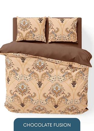 Комплект постільної білизни теп "soft dreams" євро (chocolate fusion, 70x70)