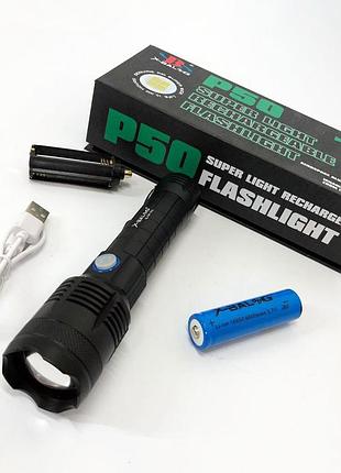 Військовий тактичний ліхтар bailong x-balog bl-b99-p50, ручний ліхтар cob led із зарядкою qk-88