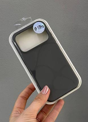 Чехол-накладка с микрофиброй для айфон 17 pro, чехол silicone case с микрофиброй для iphone 17 pro (серый)