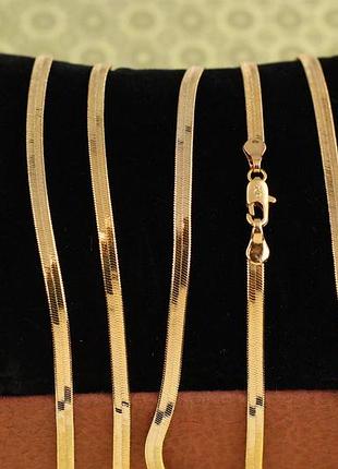 Цепь xuping jewelry снейк 60 см 3 мм золотистая