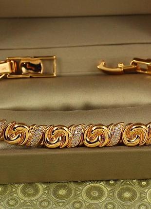 Браслет xuping jewelry мальвы 17 см 8 мм золотистый