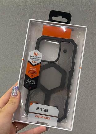 Чехол tpu+pc armorhex magnetic case для iphone 14 pro, бронированный противоударный чехол с magsafe для айфон 14 pro