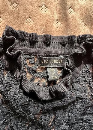 Жіноча блуза qed london мереживна чорна xs-s