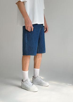 Мужские удлинённые джинсовые шорты baggy в синем цвете 33