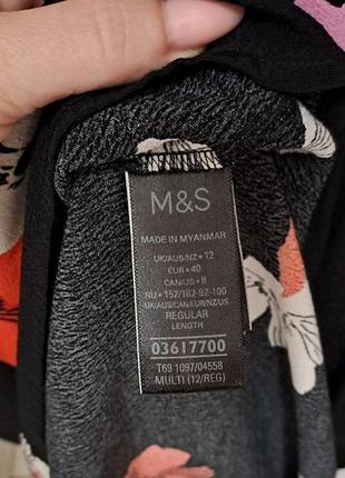 Черное миди платье в цветочный принт 8