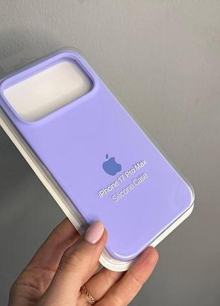 Чехол-бампер для айфон 17 про макс, чехол silicone case с микрофиброй для iphone 17 pro max (лиловый)