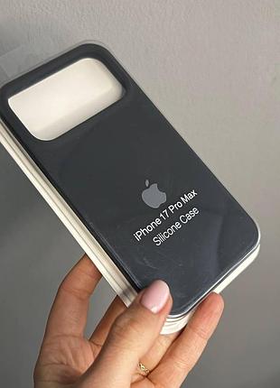 Чехол-бампер для айфон 17 про макс, чехол silicone case с микрофиброй для iphone 17 pro max (черный)
